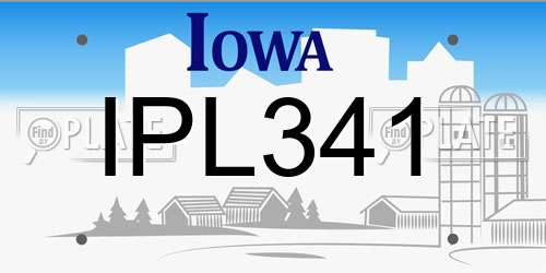 IPL341 Iowa License Plate