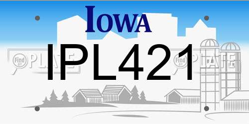 IPL421 Iowa License Plate