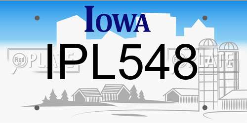 IPL548 Iowa License Plate