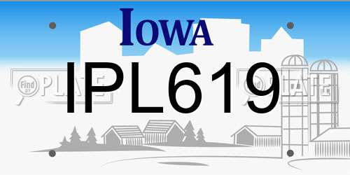 IPL619 Iowa License Plate