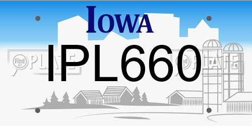 IPL660 Iowa License Plate