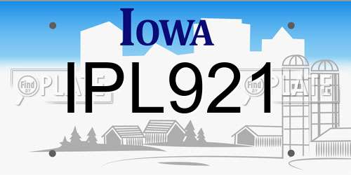 IPL921 Iowa License Plate