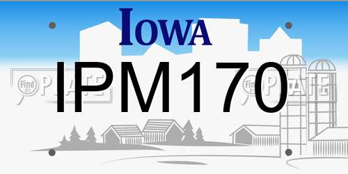 IPM170 Iowa License Plate