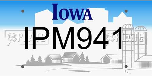 IPM941 Iowa License Plate