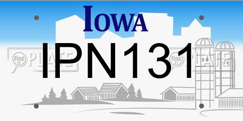 IPN131 Iowa License Plate