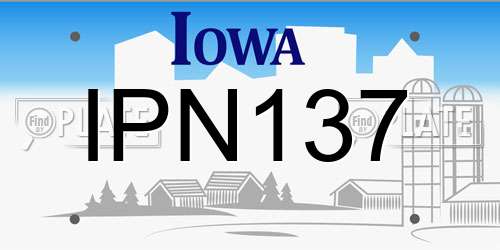 IPN137 Iowa License Plate