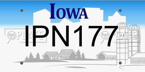 IPN177 Iowa License Plate