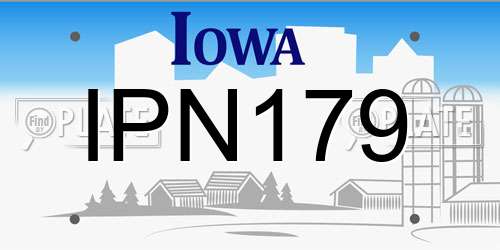 IPN179 Iowa License Plate