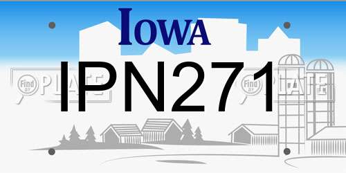 IPN271 Iowa License Plate