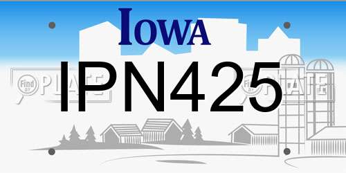 IPN425 Iowa License Plate