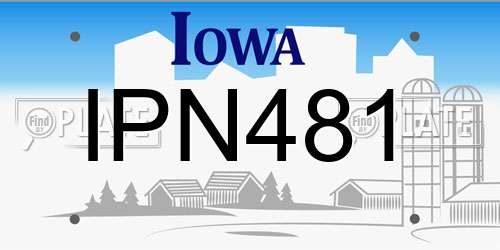 IPN481 Iowa License Plate