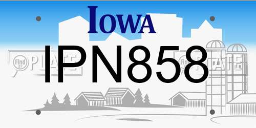IPN858 Iowa License Plate