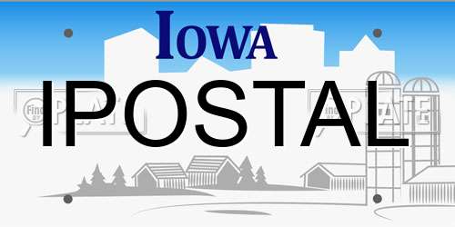IPOSTAL Iowa License Plate