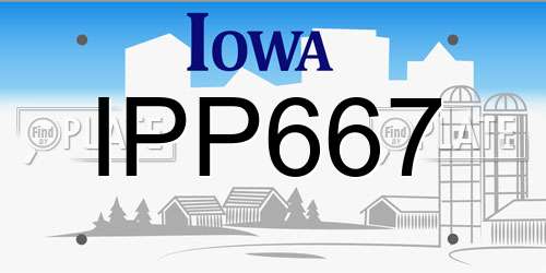 IPP667 Iowa License Plate