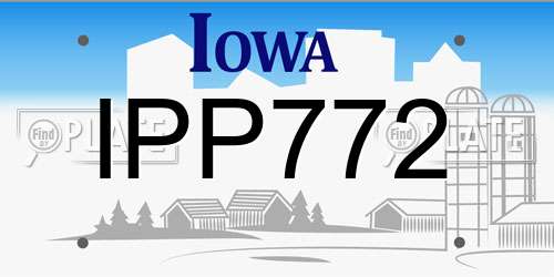 IPP772 Iowa License Plate