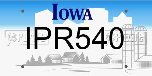 IPR540 Iowa License Plate