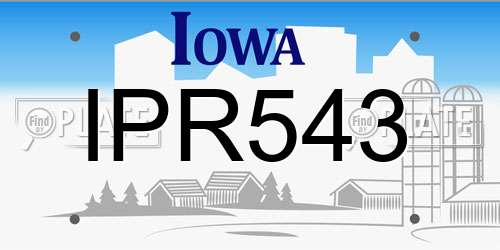 IPR543 Iowa License Plate