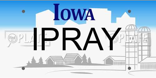 IPRAY Iowa License Plate