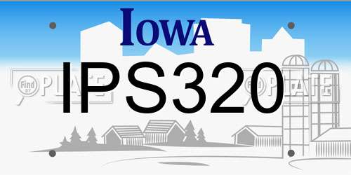 IPS320 Iowa License Plate