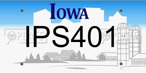 IPS401 Iowa License Plate