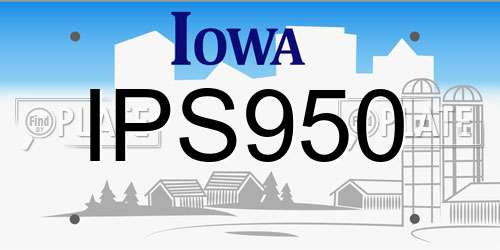 IPS950 Iowa License Plate
