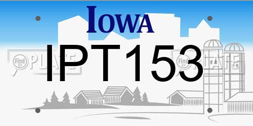 IPT153 Iowa License Plate