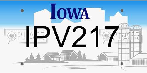 IPV217 Iowa License Plate