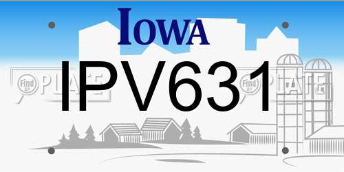IPV631 Iowa License Plate