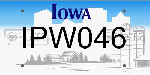 IPW046 Iowa License Plate