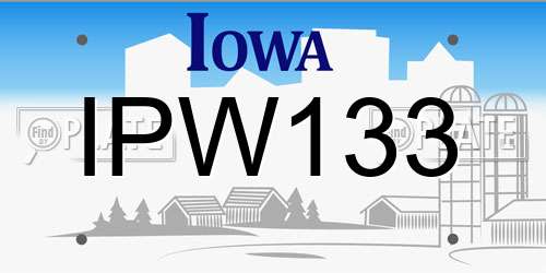 IPW133 Iowa License Plate