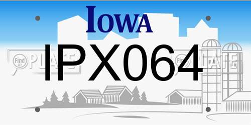 IPX064 Iowa License Plate
