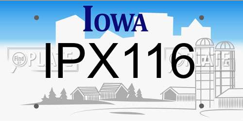 IPX116 Iowa License Plate