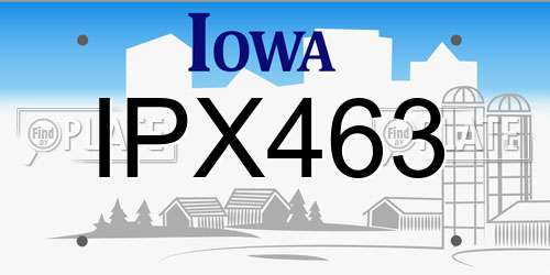 IPX463 Iowa License Plate
