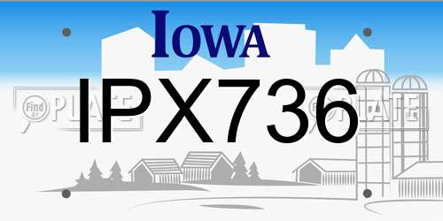 IPX736 Iowa License Plate