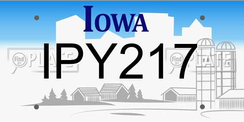 IPY217 Iowa License Plate