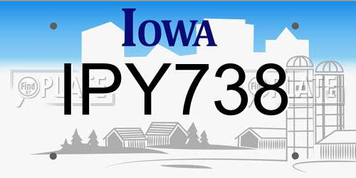 IPY738 Iowa License Plate