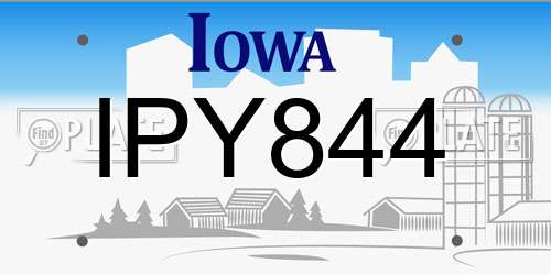 IPY844 Iowa License Plate