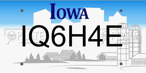 IQ6H4E Iowa License Plate