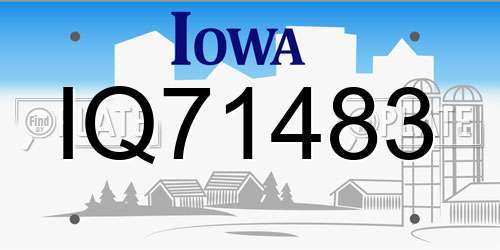 IQ71483 Iowa License Plate