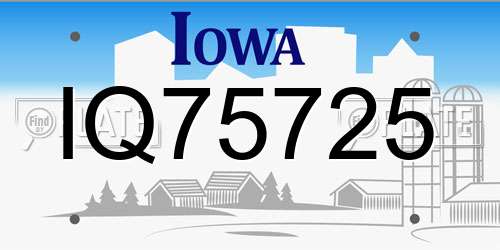 IQ75725 Iowa License Plate