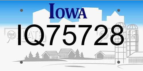 IQ75728 Iowa License Plate