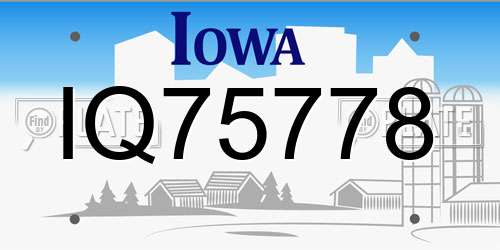 IQ75778 Iowa License Plate