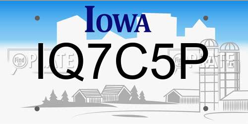 IQ7C5P Iowa License Plate
