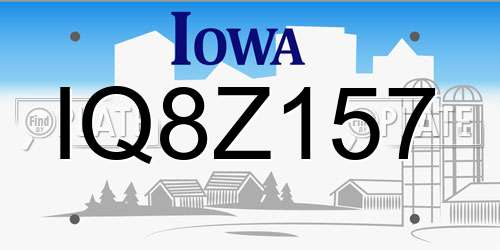IQ8Z157 Iowa License Plate