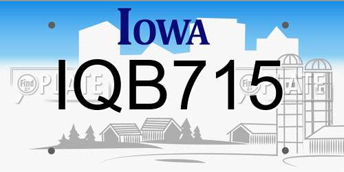 IQB715 Iowa License Plate