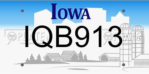 IQB913 Iowa License Plate