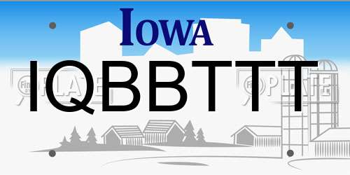 IQBBTTT Iowa License Plate