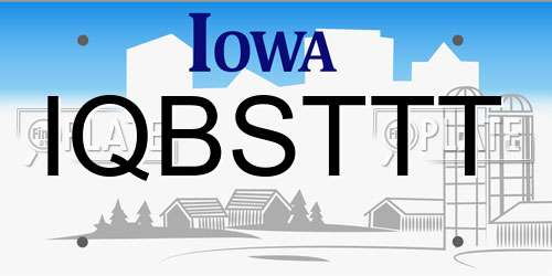 IQBSTTT Iowa License Plate
