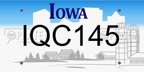 IQC145 Iowa License Plate