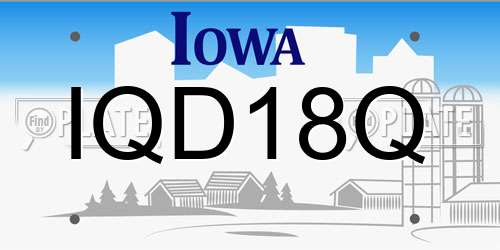 IQD18Q Iowa License Plate